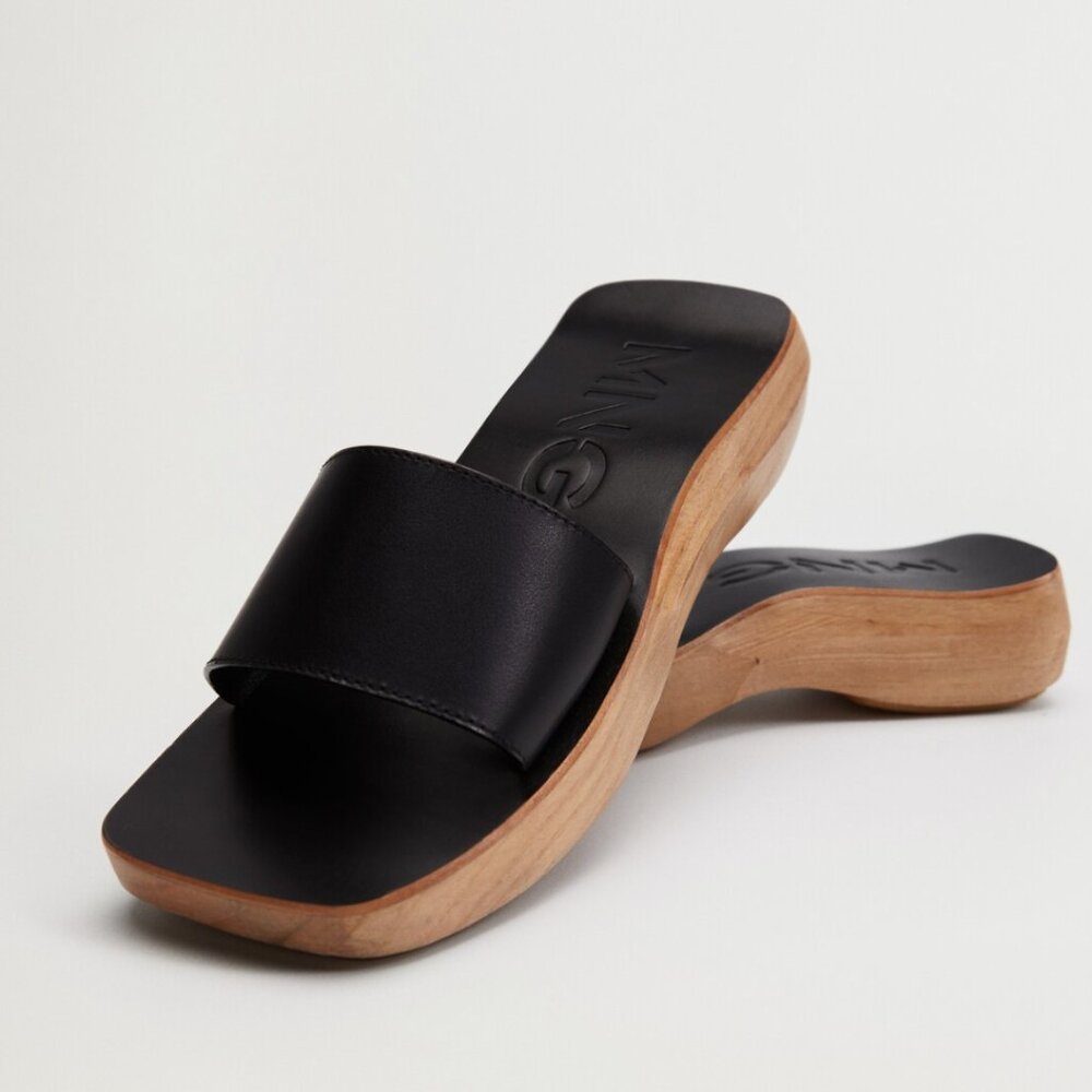 MNG By Mango Asymmetric leather sandals